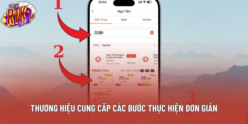 Thương hiệu cung cấp các bước thực hiện đơn giản